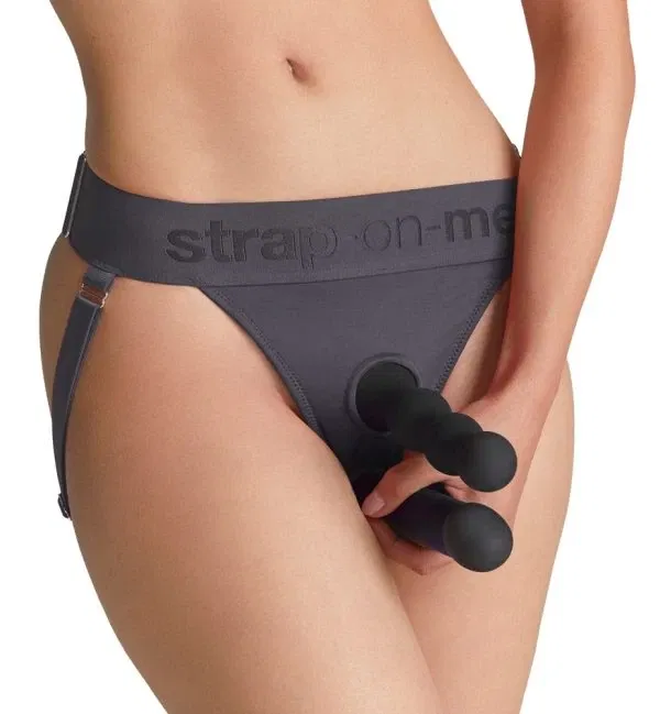 strap-on-me Harness Lingerie Grau One Size Jock-Style