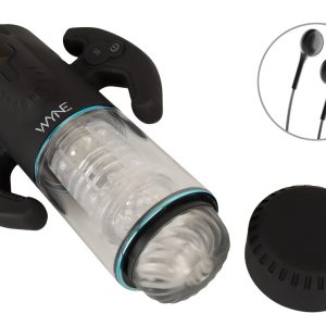 WYNE Masturbator 11 Schwarz – Doppelmotoriger, Vollautomatischer Penis-Stroker mit Sound & Saugfunktion – Bild 2