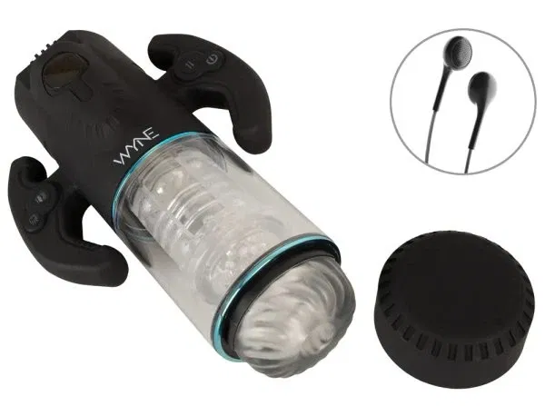 WYNE Masturbator 11 Schwarz – Doppelmotoriger, Vollautomatischer Penis-Stroker mit Sound & Saugfunktion