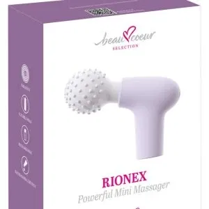 beau cœur RIONEX Mini Massage Gun lila – kompakt, kraftvoll & smart