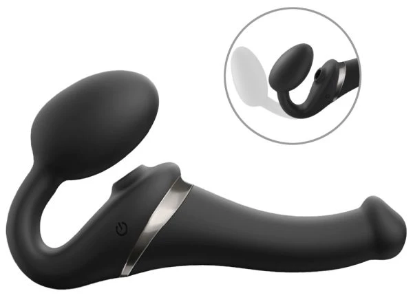 strap-on-me Multi Orgasm Bendable S Vibrator Schwarz mit Fernbedienung