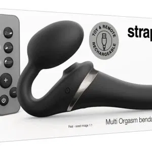 strap-on-me Multi Orgasm Bendable S Vibrator Schwarz mit Fernbedienung