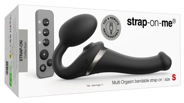 strap-on-me Multi Orgasm Bendable S Vibrator Schwarz mit Fernbedienung