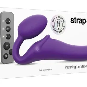 strap-on-me Vibrating Strap-On Lila – 3 Motoren, Fernbedienung, wasserdicht