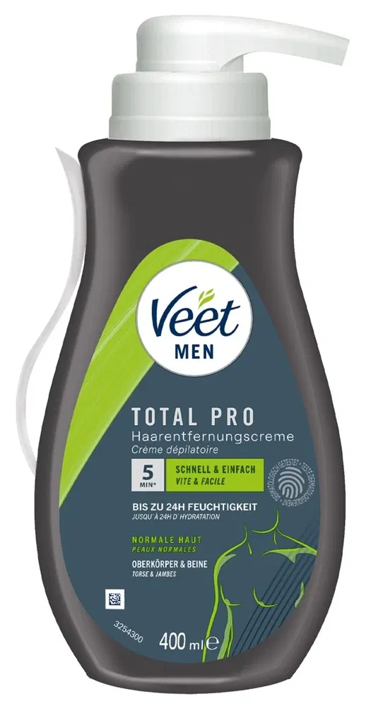 Veet Men Total Pro Haarentfernungscreme 400 ml Pumpspender Veet Men Total Pro Haarentfernungscreme 400 ml Pumpspender