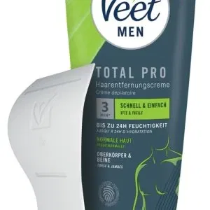 Veet Men Total Pro Haarentfernungscreme 200 ml – Schnelle & Glatte Haut