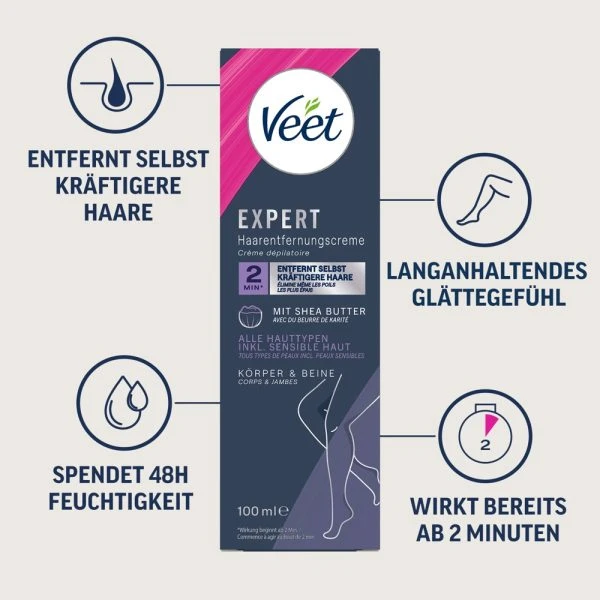 Veet EXPERT Enthaarungscreme für Körper & Beine 100 ml Veet EXPERT Enthaarungscreme für Körper & Beine 100 ml