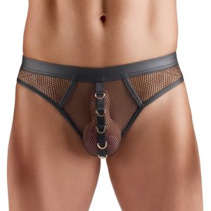 Svenjoyment Netz-Riostring 2XL Schwarz mit goldenen Ringen Svenjoyment Netz-Riostring 2XL Schwarz mit goldenen Ringen – Bild 2