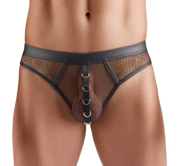 Svenjoyment Netz-Riostring 2XL Schwarz mit goldenen Ringen