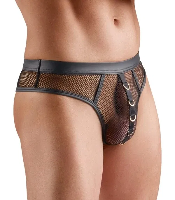 Svenjoyment Netz-Riostring 2XL Schwarz mit goldenen Ringen