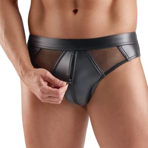 Svenjoyment Wetlook Slip 2XL Schwarz mit Netz-Einsätzen und Reißverschluss-Beutel Svenjoyment Wetlook Slip 2XL Schwarz mit Netz-Einsätzen und Reißverschluss-Beutel – Bild 3