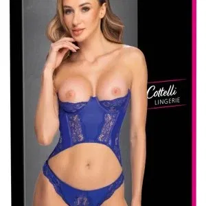 Cottelli LINGERIE Corsage & Riostring Set Royalblau XL
