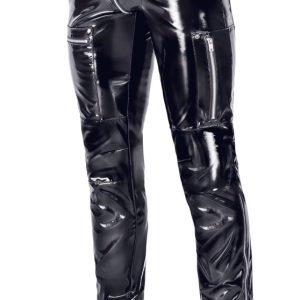 Black Level Herren Lackhose Skinny 2XL Schwarz mit Metall-Details Black Level Herren Lackhose Skinny 2XL Schwarz mit Metall-Details – Bild 4