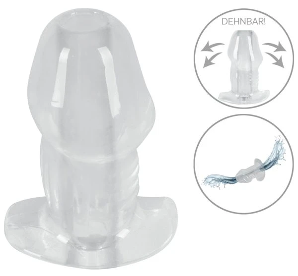 ANOS Butt Plug mit Tunnel transparent 10,2 cm ANOS Butt Plug mit Tunnel transparent 10,2 cm
