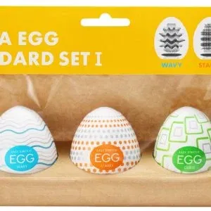 TENGA Egg Standard 3er Set weiß – Einmal-Masturbatoren mit innovativen Reizstrukturen
