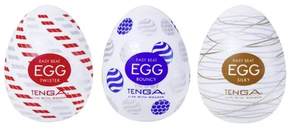 TENGA Egg Standard Set 3er Weiß Einmal-Masturbatoren mit Gleitgel