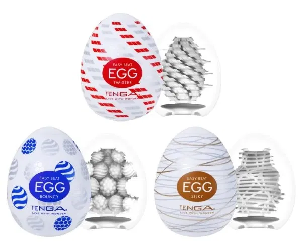 TENGA Egg Standard Set 3er Weiß Einmal-Masturbatoren mit Gleitgel