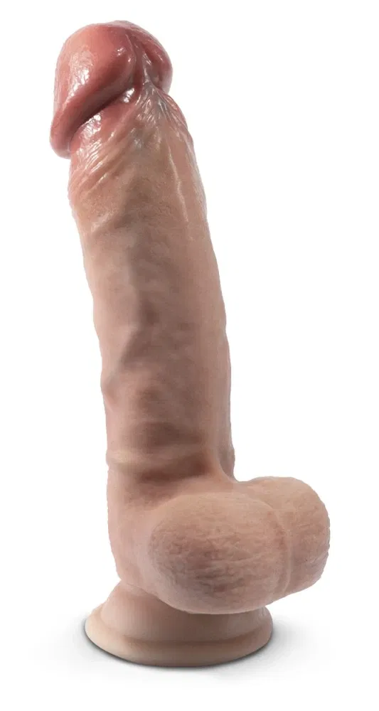 SILEXD Premium Real Skin Dildo 20,5 cm hellhaut mit Saugfuß