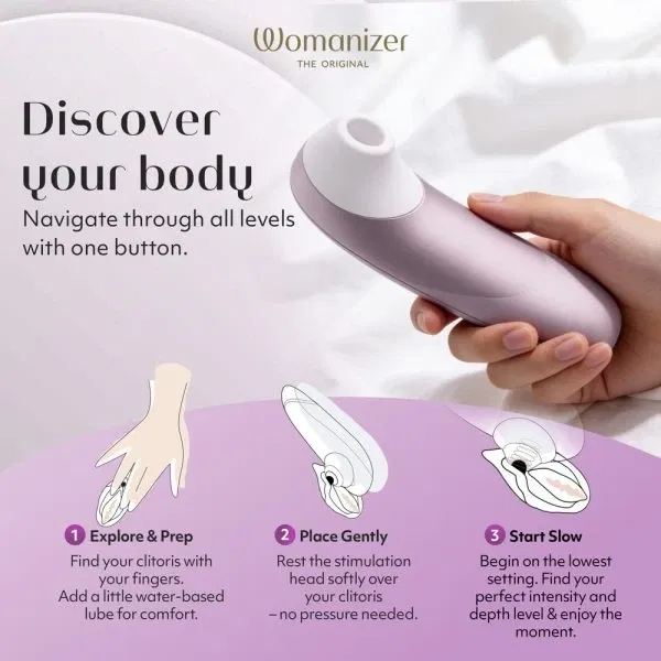 Womanizer Pro Lilac – Leiser Klitoris-Stimulator mit 11 Intensitätsstufen, wasserdicht & wiederaufladbar
