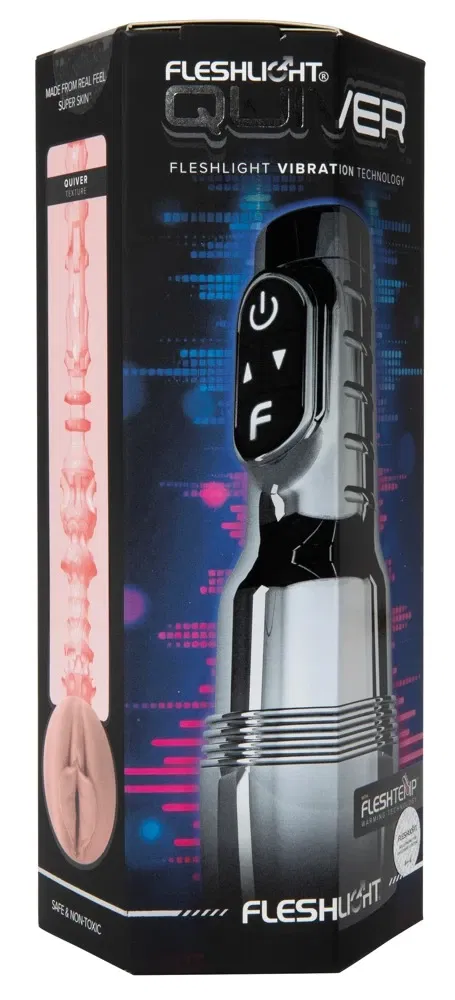 Fleshlight Pink Quiver Vibrations-Masturbator, hellhautfarben, 25 cm, USB-C wiederaufladbar