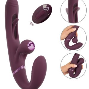 JAVIDA Strapless Strap-On Vibrator purple – Dual Vibrator with Flicking Tongue JAVIDA Strapless Strap-On Vibrator purple – Dual Vibrator with Flicking Tongue - Image 2