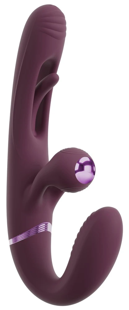 JAVIDA Strapless Strap-On Vibrator purple – Dual Vibrator with Flicking Tongue JAVIDA Strapless Strap-On Vibrator purple – Dual Vibrator with Flicking Tongue