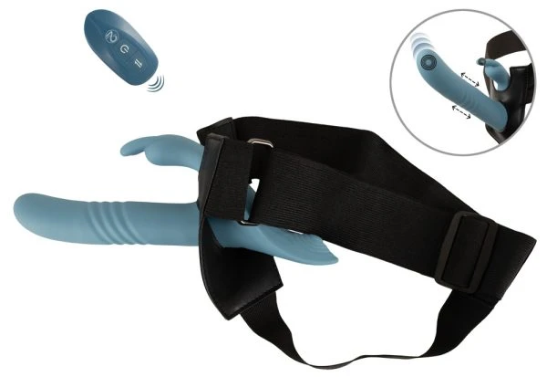 You2Toys Strap-On Rabbit Vibrator Set blau