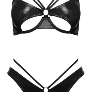 Cottelli LINGERIE Bra Set Open Wetlook Black Cottelli LINGERIE Bra Set Open Wetlook Black - Image 5