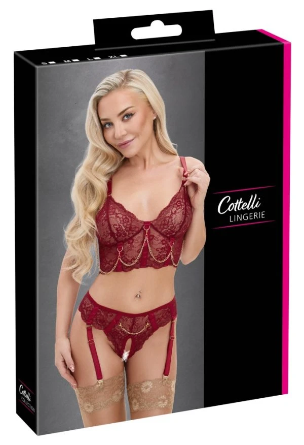 22157723021_verp.jpg Cottelli LINGERIE BH Set mit Ketten rot