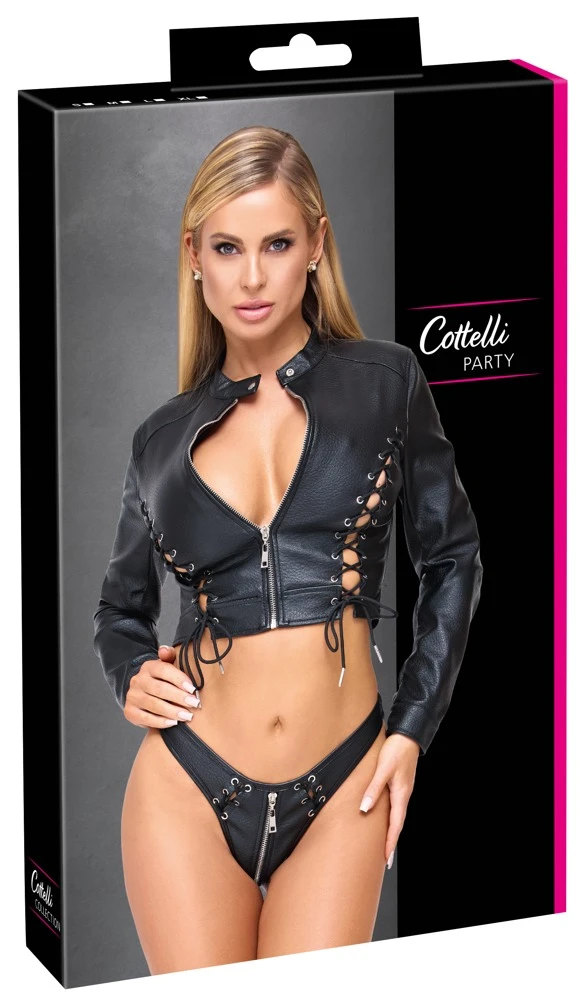 22515401021_verp.jpg Cottelli PARTY Lederimitat Top und Rio Set schwarz