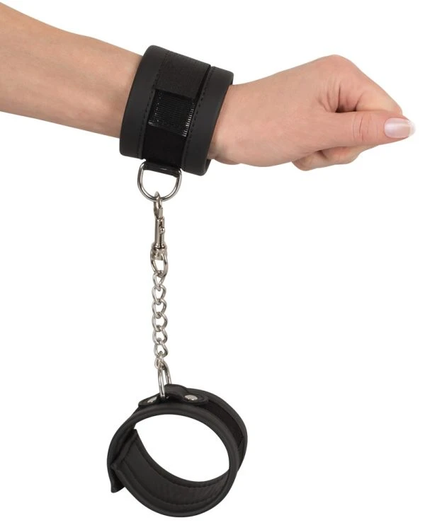 Vegan Fetish Handboeien vegan met klittenband zwart