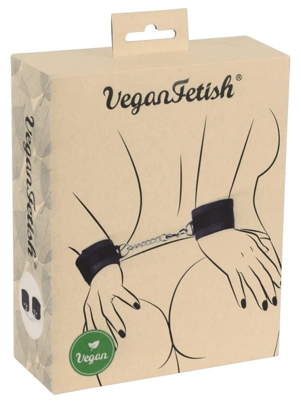 Vegan Fetish Handboeien vegan met klittenband zwart