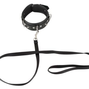 Vegan Fetish Collar with Leash black Vegan Fetish Collar with Leash black - Image 3