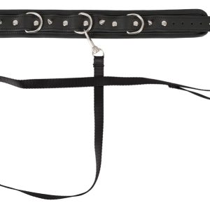 Vegan Fetish Collar with Leash black Vegan Fetish Collar with Leash black - Image 4