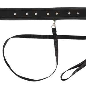 Vegan Fetish Collar with Leash black Vegan Fetish Collar with Leash black - Image 5