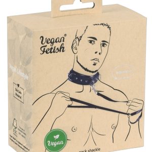 Vegan Fetish Collar with Leash black Vegan Fetish Collar with Leash black - Image 1