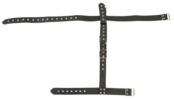 Vegan Fetish Hals-Handfessel Set schwarz