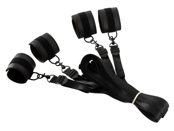 Vegan Fetish Bed Restraint Set black
