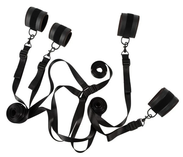 Vegan Fetish Bed Restraint Set black