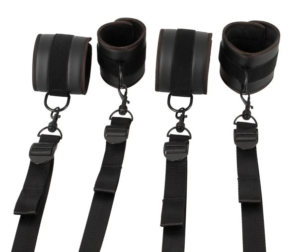 Vegan Fetish Bed Restraint Set black