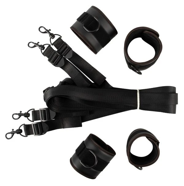 Vegan Fetish Bed Restraint Set black