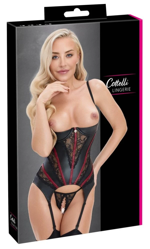 Cottelli LINGERIE Hebestrapshemd-Set schwarz