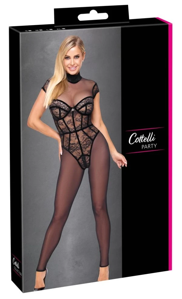 27308981021_verp.jpg Cottelli PARTY Lace Jumpsuit Black