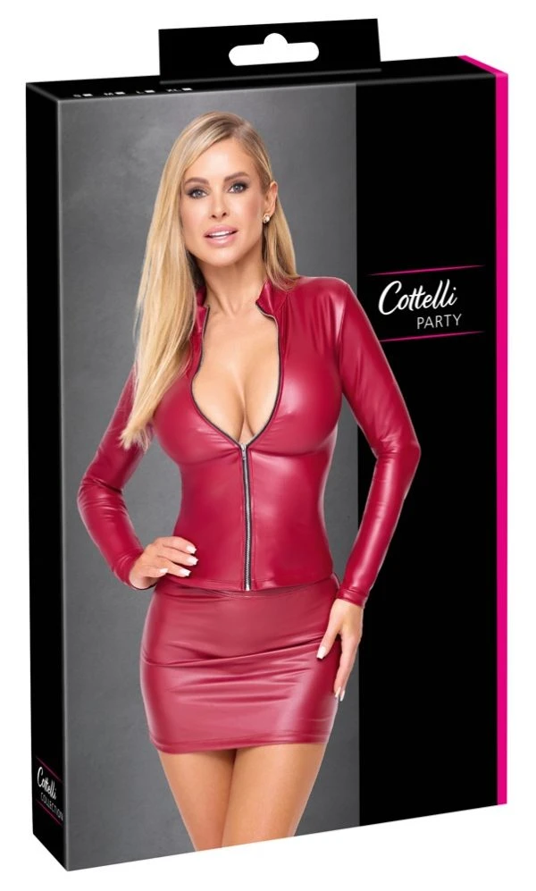 Cottelli PARTY Top langarm Zip rot