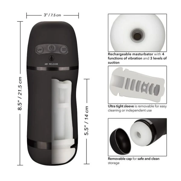 Calexotics Optimum Power Pulsar Stroker Masturbator met zuigfunctie
