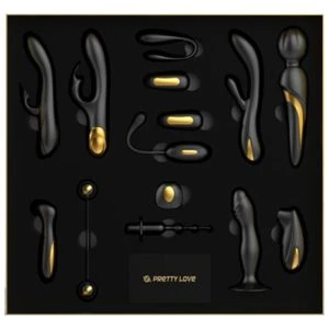 High Tech Pretty Love Queens Luxury Collection 12-delige Toy-set met gouden versiering