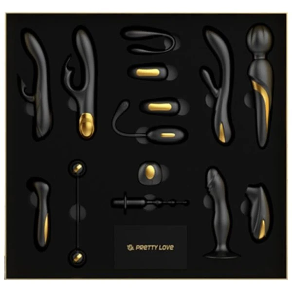 High Tech Pretty Love Queens Luxury Collection 12-delige Toy-set met gouden versiering