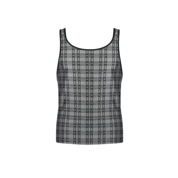 Anais MEN Accesories Balance Top mouwloos shirt in ruitoptiek