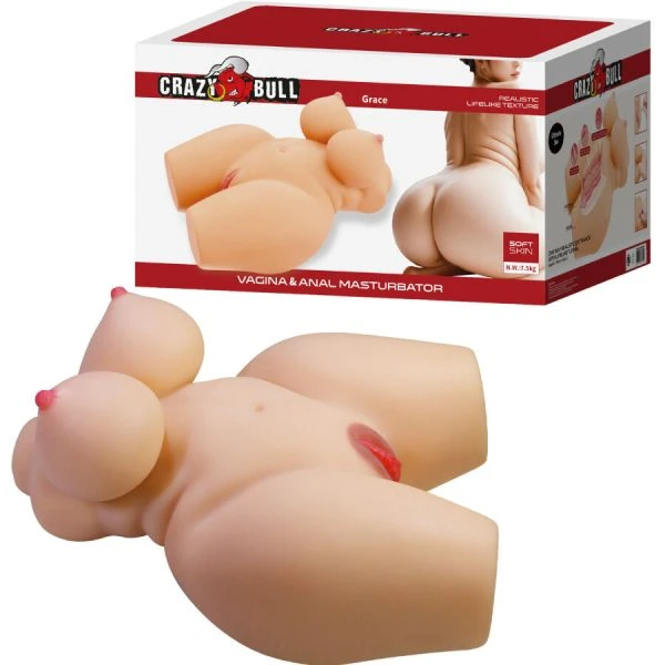 Crazy Bull Grace Realistische Torso Masturbator met Vagina en Anus 7,5 kg Crazy Bull Grace Realistische Torso Masturbator met Vagina en Anus 7,5 kg