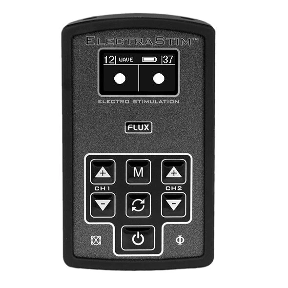 Electrastim Flux Stimulator-eenheid met dubbele uitgang en OLED-display Electrastim Flux Stimulator-eenheid met dubbele uitgang en OLED-display